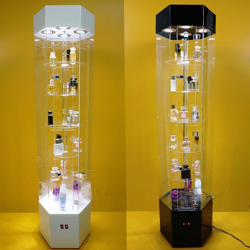亚克力化妆品透明展示柜礼品珠宝香水牙科产品手表样品旋转展示架