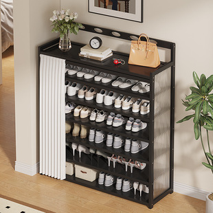 Entrance Door Shoe Rack, Household Simple Dust-Proof Small Shoe Cabinet, Dormitory Door Rental House Multi-Layer Shoe Storage Artifact