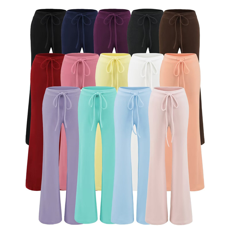 American-Style Fleece Yoga Pants for Autumn and Winter with Drawstring, Slim Fit, Slightly Flared Pants, Sports Casual Long Pants, and Hoodie Set American-Style Fleece Yoga Pants for Autumn and Winter with Drawstring, Slim Fit, Slightly Flared Pants, Sports Casual Long Pants, and Hoodie Set
