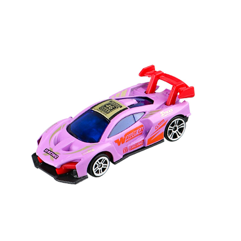 (2개) 국경 간 합금 자동차 모델 장난감 온도에 민감한 변색 시뮬레이션 레이싱 카 1:64 합금 슬라이딩 자동차 낙하 방지 레일 카 세트