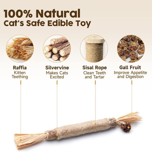 Catnip Bamboo Sticks Pet Laffy Wood Cat Toys Chewing Rods