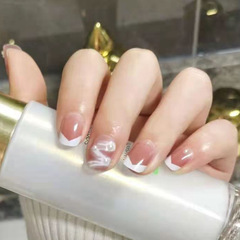 Acrylic Nail Shell Pearl Diamond Version Pink Translucent Short Nail Shell Nail Adhesive Nail False Nail Complete Nail