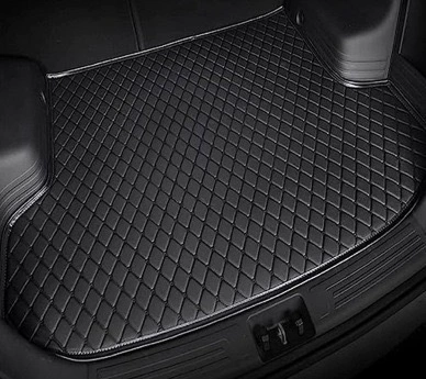 Cross-Border Supply of Leather Trunk Mats, Luggage Mats, and Trunk Liners in a Variety of Styles, Direct from the Source Factory for Automotive Supplies (Trunk Mat) - flatquilted-embroidery-black-black-thread-cross-border-exclusive-supply-small-packages-shipped-quickly