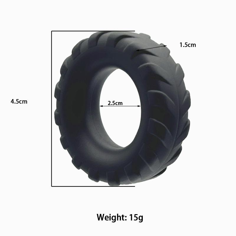 Men’s Liquid Silicone Bead Lock Delay Ring, Manual Control, Black — detail image 8