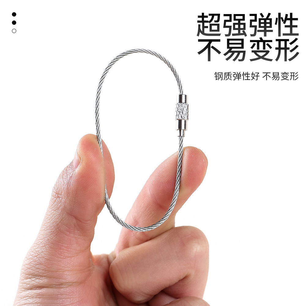 anillas de alambre para llaveros, etiquetas de equipaje, colgantes para llaves, cierres de alambre para llaves, cadenas de llaves de acero inoxidable, cordones para colgar, venta al por mayor en stock