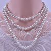 Glossy necklace from pearl, long sweater, cheongsam, accessory, European style, 8mm, 1m, wholesale