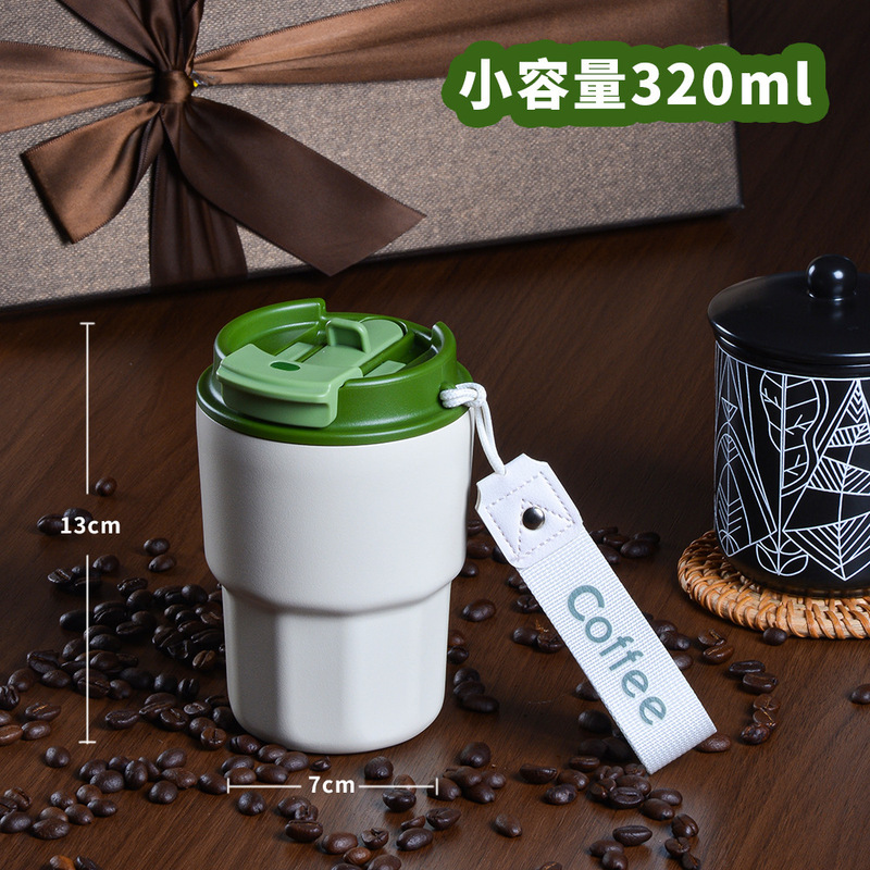 スターダッドの見栄えの良いコーヒーカップステンレス鋼 316 ミニダブルドリンク魔法瓶カップポータブル男性と女性のストローカップ|undefined