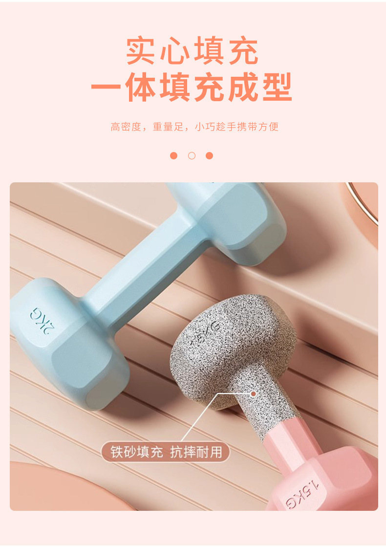 Cross-Border Hexagonal Women's Dumbbells Home Fitness Equipment Men's Rubber-Coated Set Combination Small Dumbbells Arm Muscle Training New Product