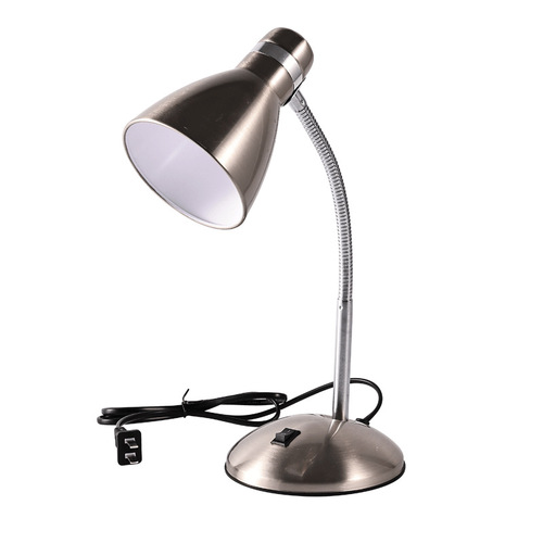 Old-fashioned metal LED desk lamp bed headlight office retro eye-care desk lamp E27 screw base yellow light dimmable plug-in type