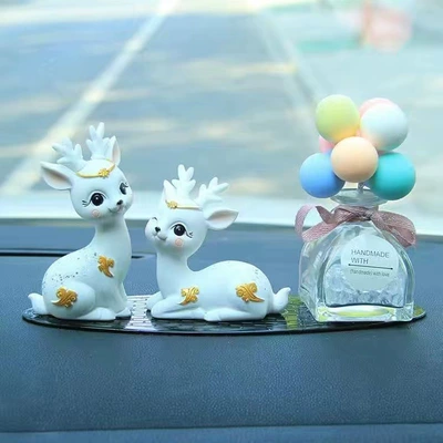 Car ornaments: center console decoration high-end - white-little-fairy-deer-macaroon-balloon-bottle-leopard-cushion-send-no-trace-glue-10