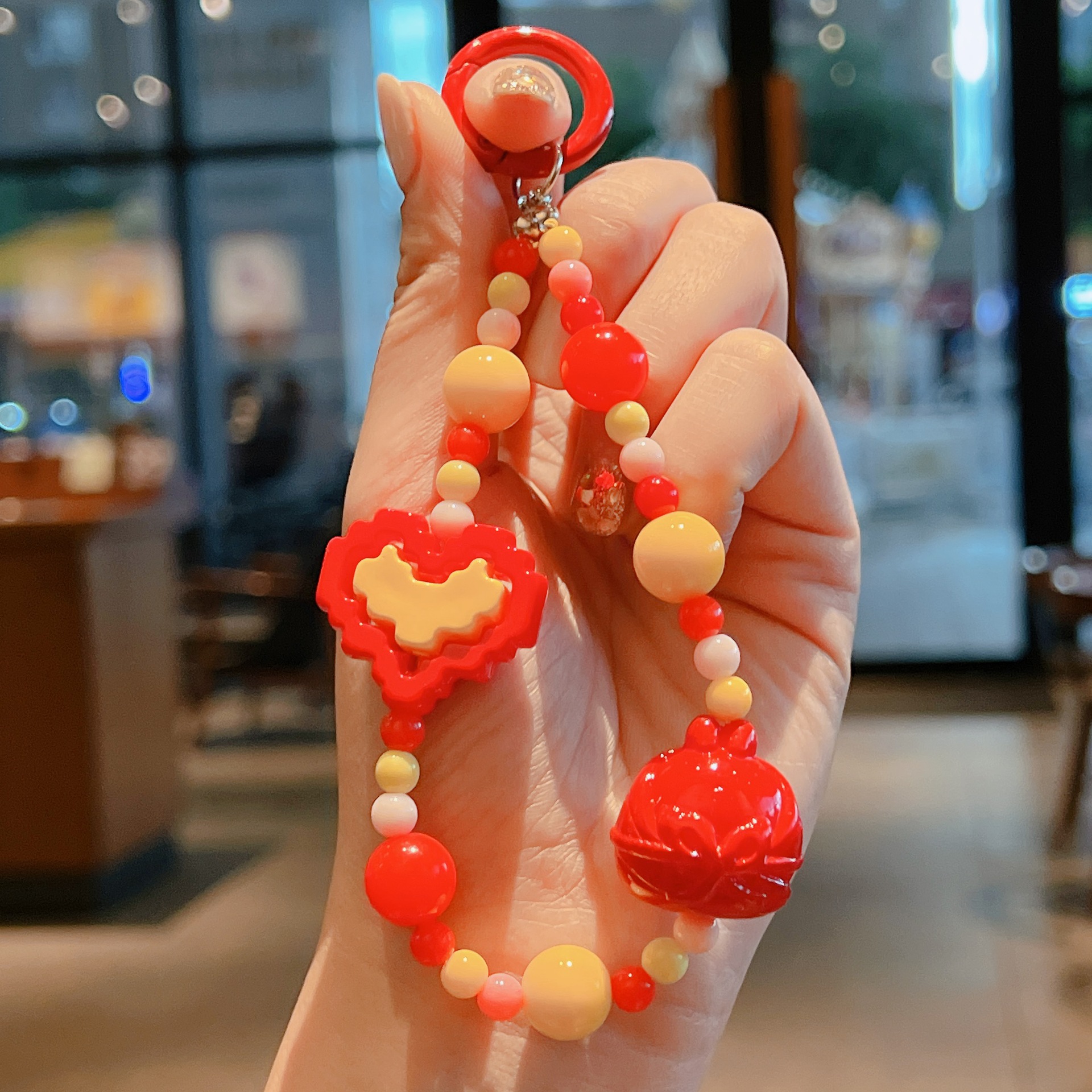Acrylic Material Cartoon, Heart Shape Pattern 1 Piece Sweet Cartoon Heart Shape Acrylic Keychain