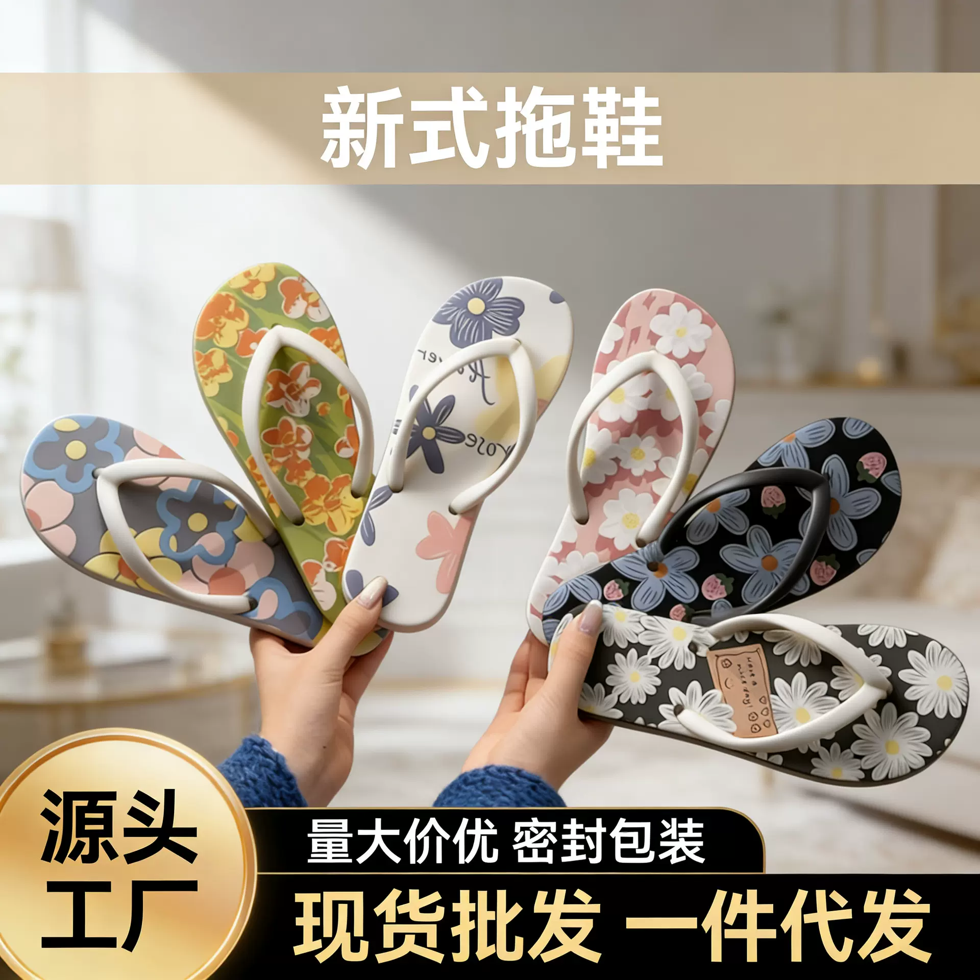 外穿夹脚人字拖女夏时尚ins潮户沙滩海边个性防滑情侣夹脚凉拖鞋