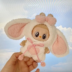 Clothes Only] 1st and 2nd Generation LABUBU Sitting Plush Doll Clothes Hanger, LABUBU Sitting Party Baby Clothes, Cute Ear Rabbit