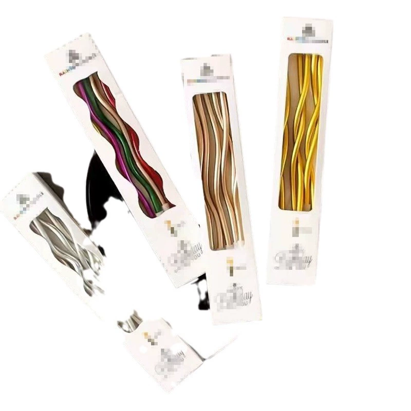 Изогнутые кривые свечи на день рождения творческая вечеринка торт на день рождения спиральные свечи декоративные позолоченные золотые свечи