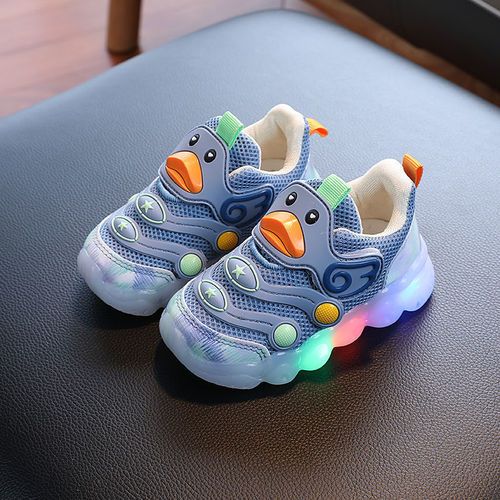 2025 Baby Shining Cartoon Sports Shoes for Boys and Girls, Soft Sole Running Shoes for Toddlers, LED Light-Up Shoes with Cartoon Design