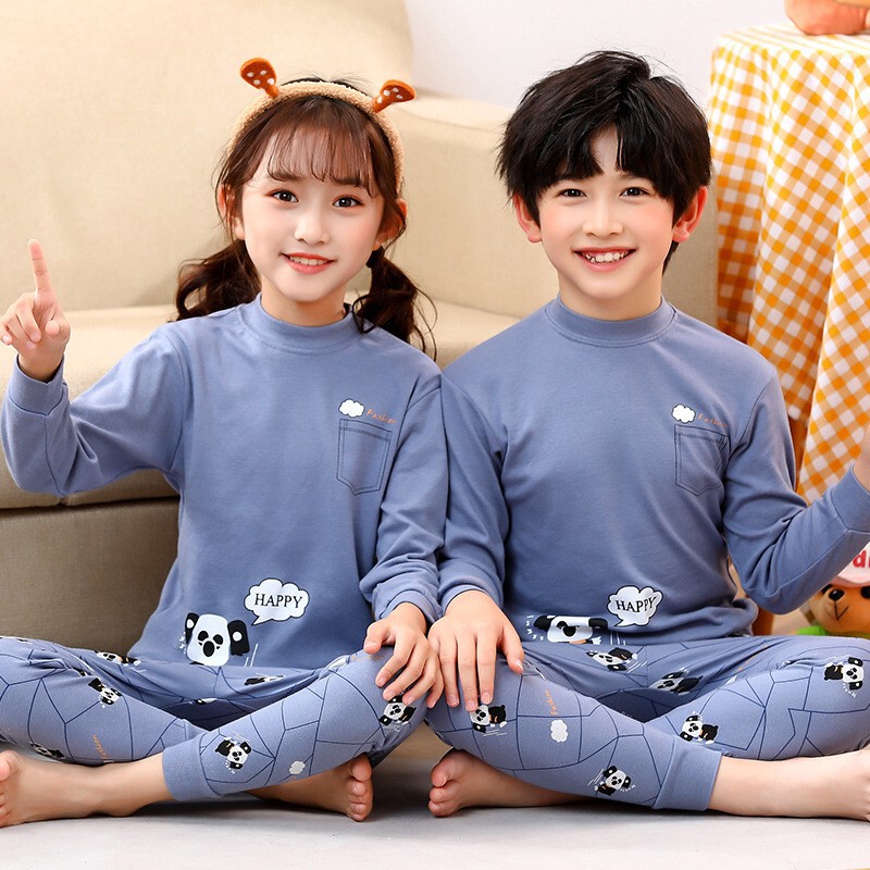 儿童秋衣秋裤男童纯棉保暖内衣宝宝全棉毛衫睡衣套装女童衬衣衬裤|undefined