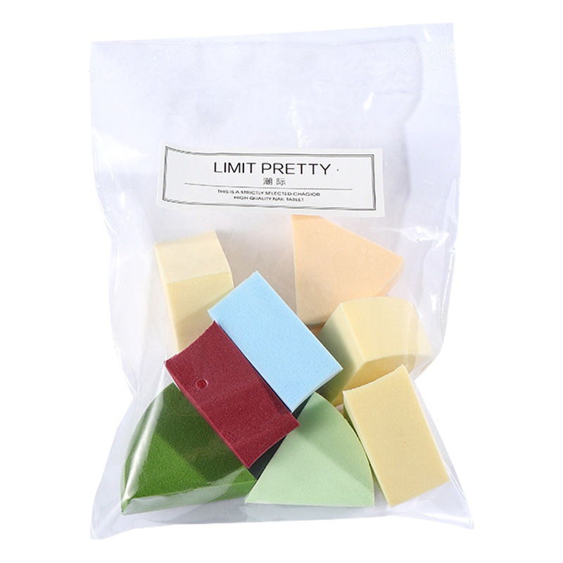 Nail Art Blooming gradiente herramienta esponja Blush color hueco pegatinas pintura de aerosol francés puff blanco 8 mezclado