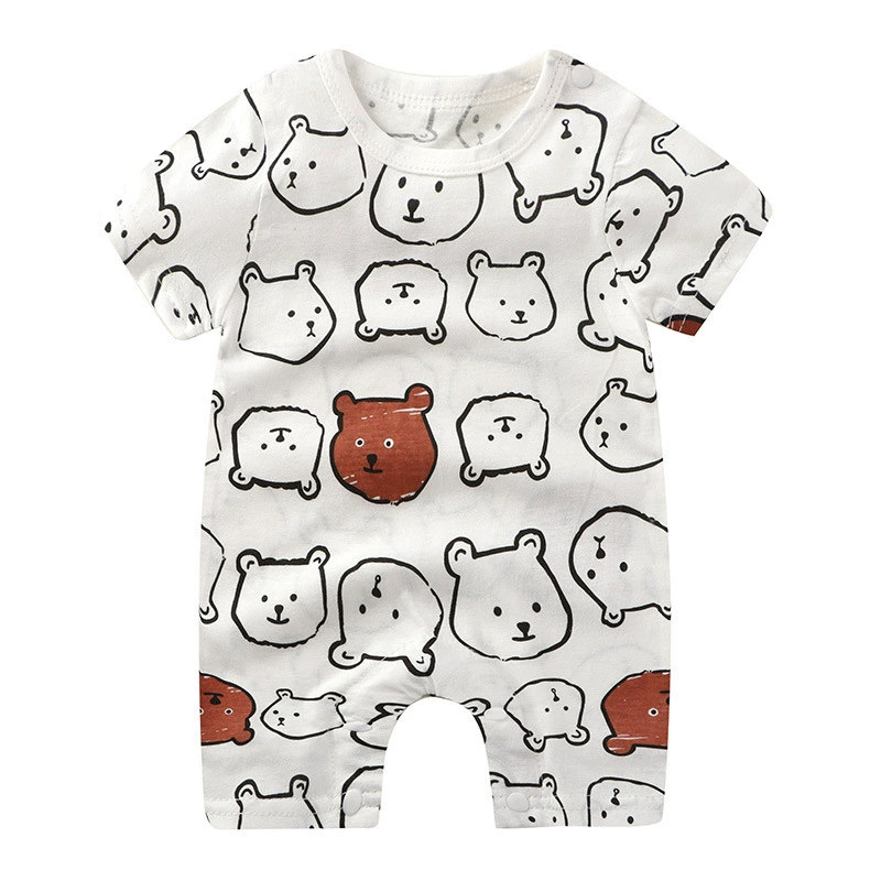 Short-Sleeve Baby Romper Summer Bodysuit, Newborn Girls, Thin Lightweight, 59–90 cm