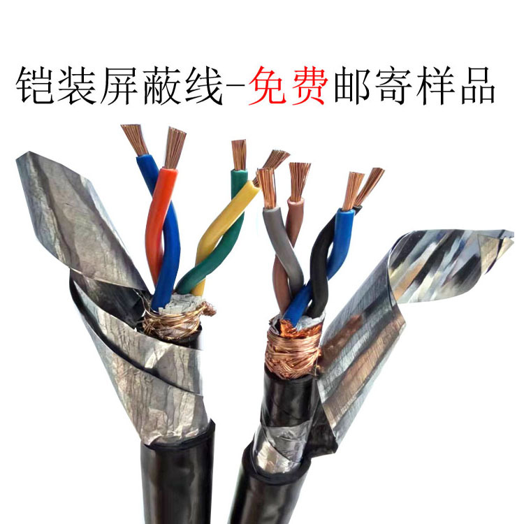 RVSP22铠装直埋双绞屏蔽线4芯1/1.5/2.5平方485通讯软电缆电线