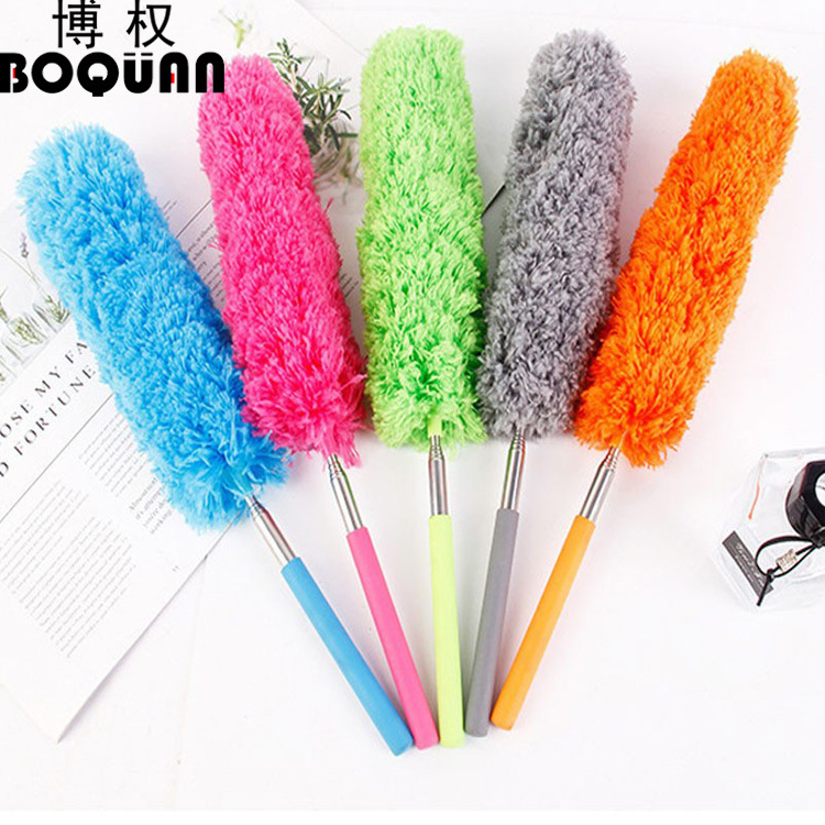 Manufacturer Wholesale Electrostatic Dust Duster Telescopic Small Duster Bendable Stainless Steel Household Feather Duster Dust Brush