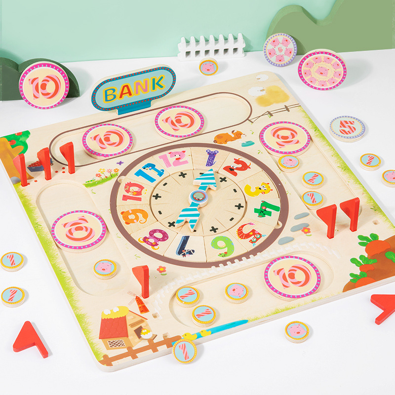 Mont 's Farm Mathematics Puzzles Madera Número Operaciones Juegos de Mesa Ayuda de enseñanza Juego interactivo multijugador familiar