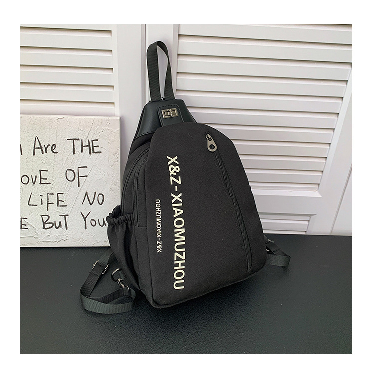 Cross-border women's multi-functional backpack, canvas chest bag, single-shoulder crossbody bag, multi-layered casual large-capacity bag undefined