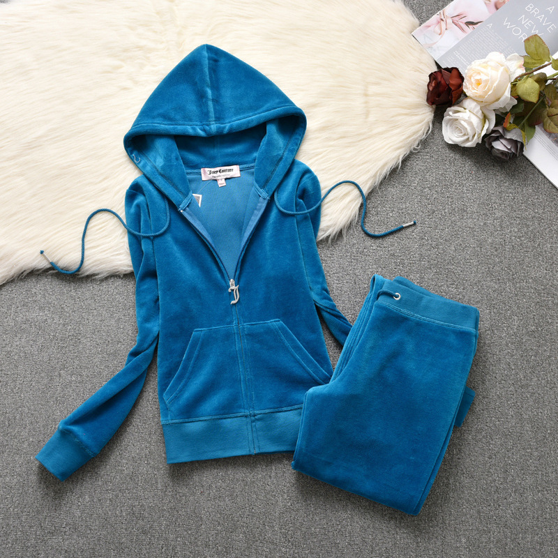 Velvet Casual Sports Suit Women's Solid Color Two-Piece Set Aliexpress Amazon Cross-Border Exclusive