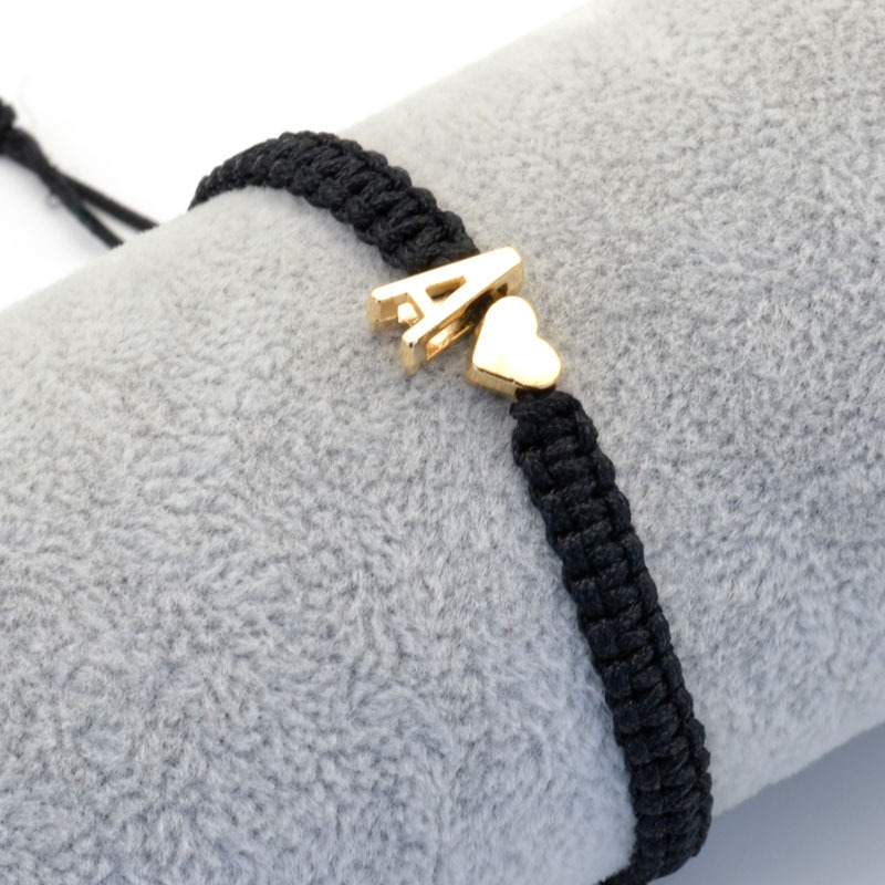 New 26 English letters bracelet lovely bracelet European and American bracelet couple KC gold hand-woven creative jewelry New 26 English letters bracelet lovely bracelet European and American bracelet couple KC gold hand-woven creative jewelry