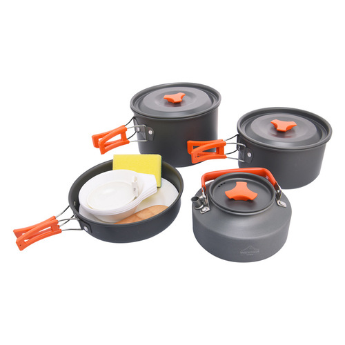 Widesea camping pot set for 3-4 people, portable outdoor pot with teapot, picnic, hiking and camping pot