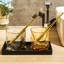轻奢玻璃洗漱杯家庭套装刷牙杯子家用高档情侣刷牙杯漱口杯牙具杯