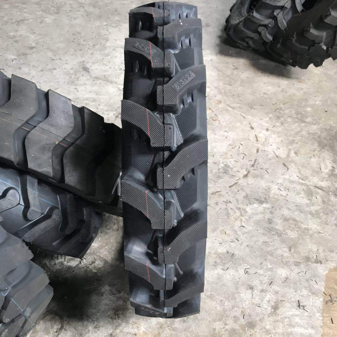 8.3-24农用胎水田高花轮胎人字花纹加深防扎抗压大量批发8.3-24