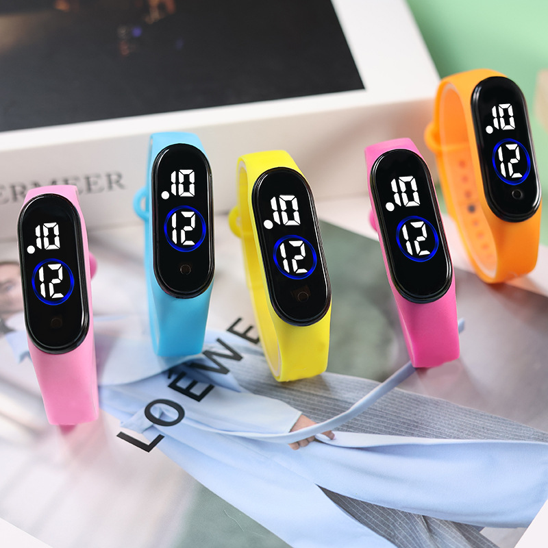 Spot Blue Circle White Light Waterproof Bracelet Student Led Digital Fashion Casual Trendy Touch Men's and Women's Digital Watch