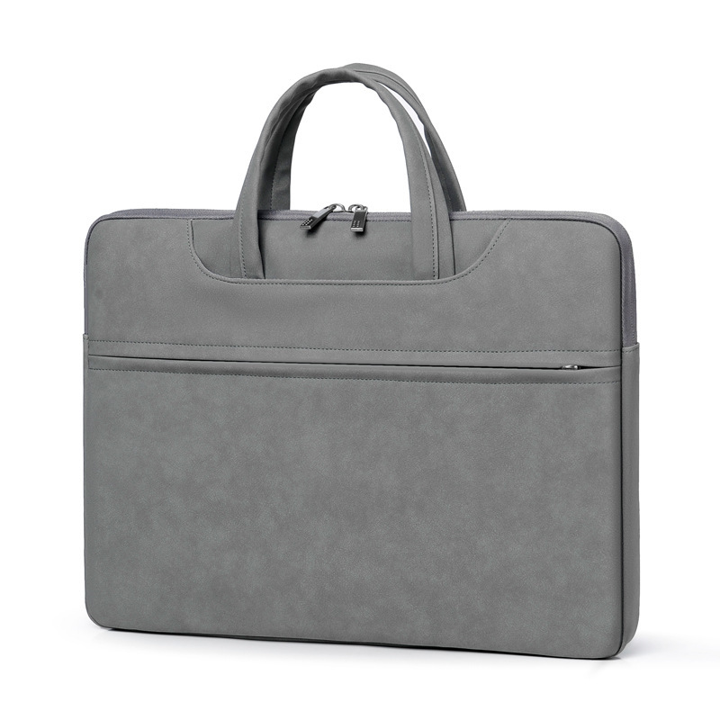 Cross-border Large Capacity Laptop Bag New Men's and Women's Laptop Bag PU Leather Laptop Inner Bag Handbag Simple