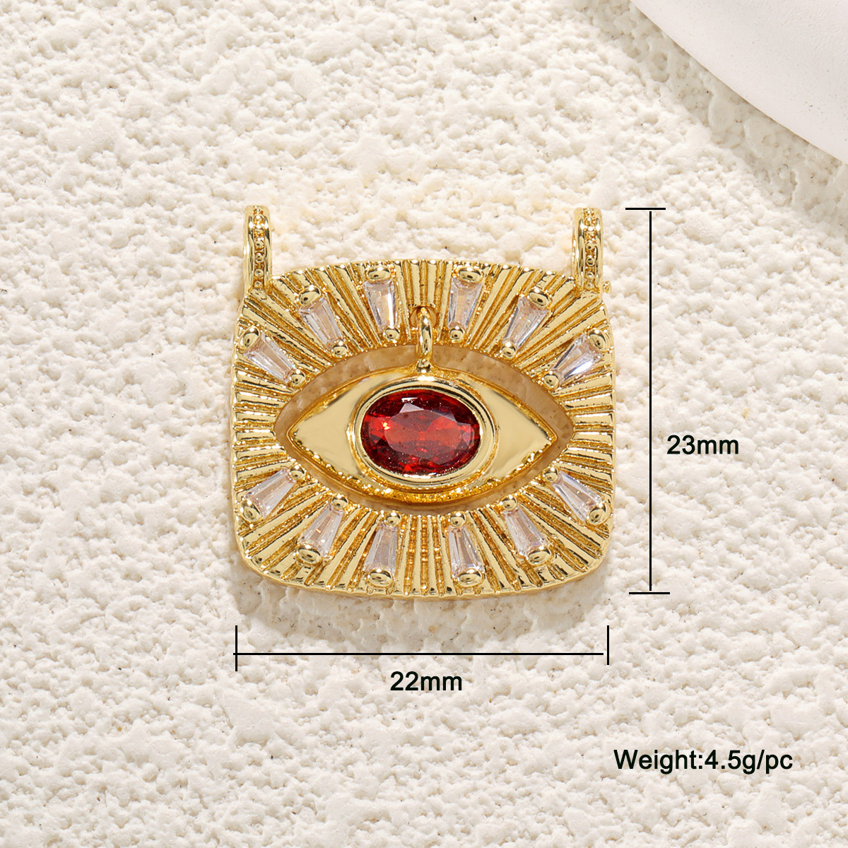 5g Weight Pendant Jewelry Making Type 13.8*18mm Jewelry Making Size Zircon Inlay Material DIY Jewelry Accessories Classification 1 Piece Quantity Copper Material Eye Pattern Enamel, Inlay Design IG Style Style 1 Piece 13.8*18mm Copper Zircon Eye Pendant 无
