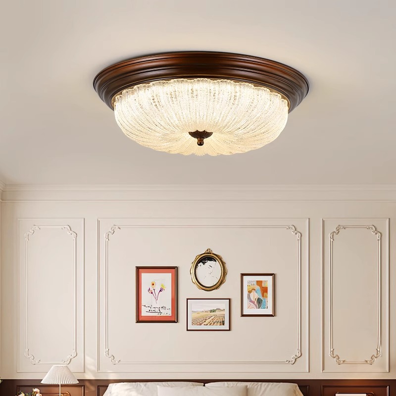 Lámpara de techo americana retro campo nuevo estilo chino dormitorio lámpara de habitación 2025 nuevo portal estudio lámpara de protección de ojos