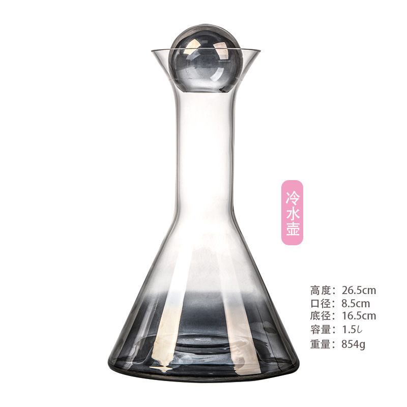 Vidrio de cristal creativo hogar botella de agua fría Internet celebridad taza de agua vino decantador copa de vino luz lujo hogar conjunto de agua lote