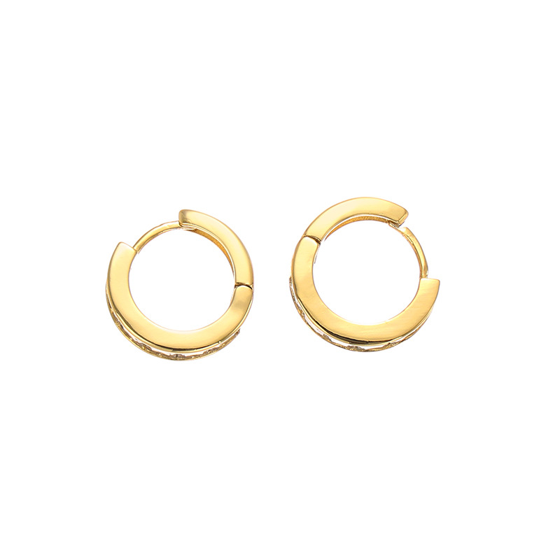 Personalidad de la moda europea y americana simple circón con incrustaciones hebilla del oído retro avanzada textura de metal pendientes de anillo de oído joyería de Yiwu