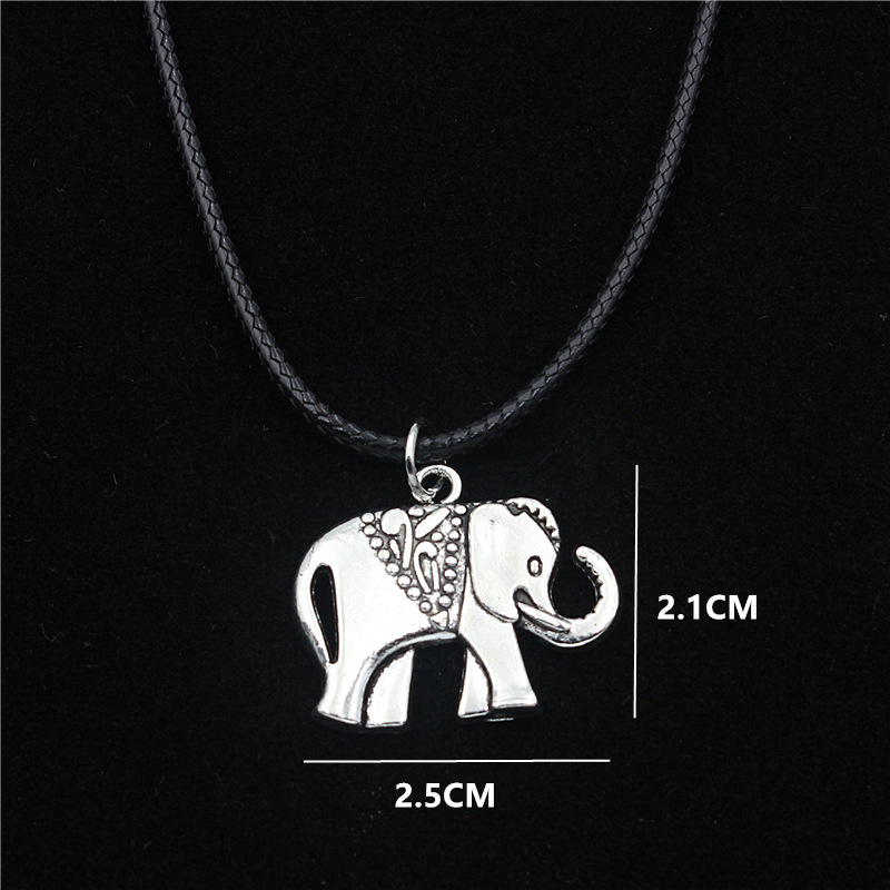 Elephant Pattern Women's Gender Plating Design Hip-Hop Retro Elephant Alloy Wax Line Plating Women's Jewelry Set