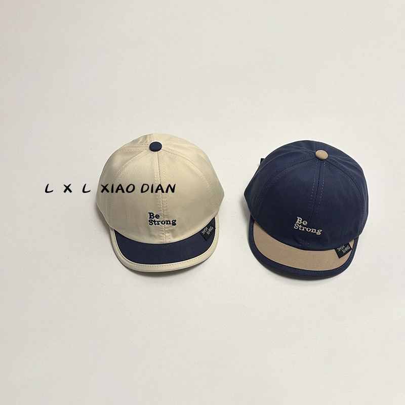 Sombrero de pato para bebés primavera y otoño letras pequeñas bordadas sombrero de bisel corto para niños niñas bebés sombrero de béisbol para niños pequeños