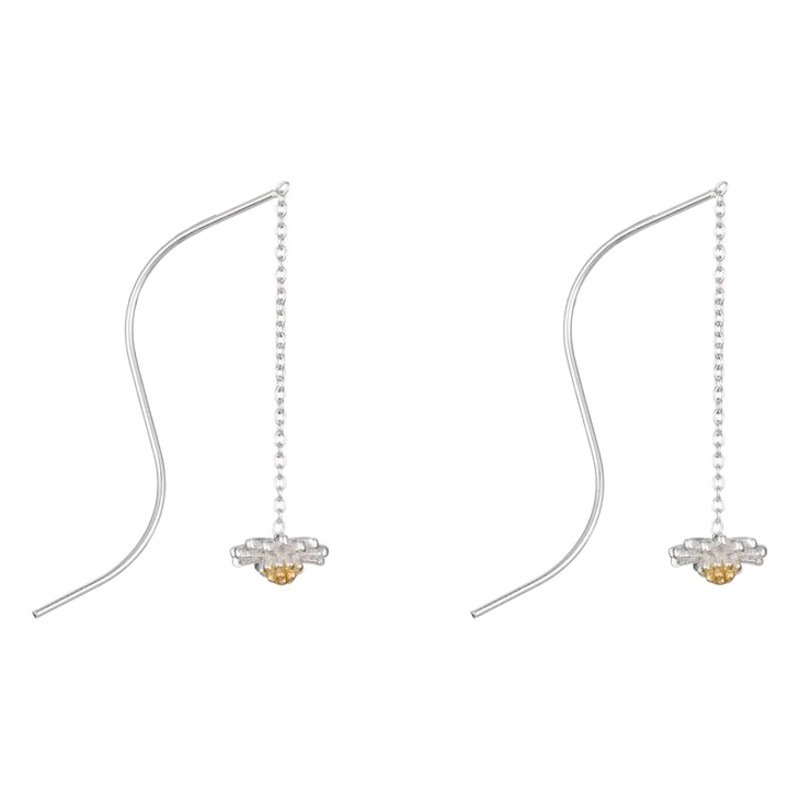Pendientes de plata esterlina s925 pendientes de Margarita elegantes pendientes de joyería de plata de moda coreana