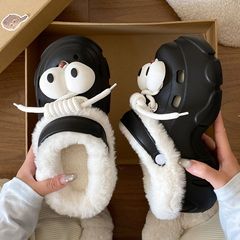 可拆卸时尚EVA洞洞鞋秋冬季ins创意百搭厚底防滑包头足弓支撑棉拖