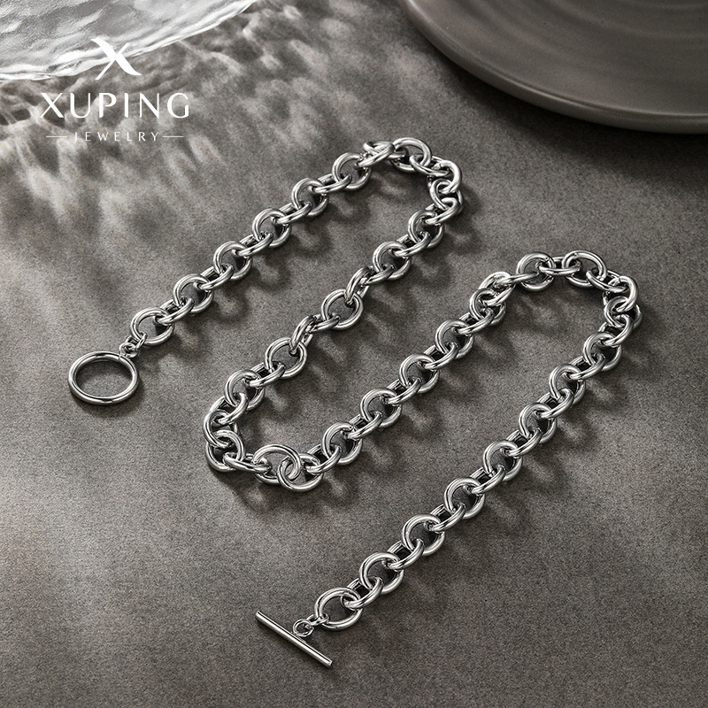 Nuevo collar minimalista de acero inoxidable estilo europeo y americano de Xuping, personalizado, estilo hip-hop, accesorios de moda para hombre, venta al por mayor.