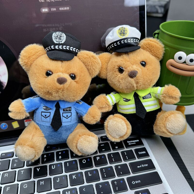 Popular Police Bear, Traffic Police Bear, Fire Bear Plush Doll Pendant, Internet Celebrity Cavalry Doll Keychain Pendant Popular Police Bear, Traffic Police Bear, Fire Bear Plush Doll Pendant, Internet Celebrity Cavalry Doll Keychain Pendant