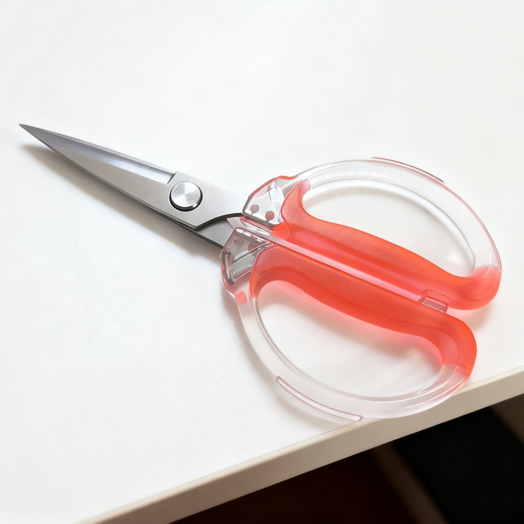 跨境外贸精致透明亚克力不锈钢办公室剪刀多功能文具手工剪美工剪