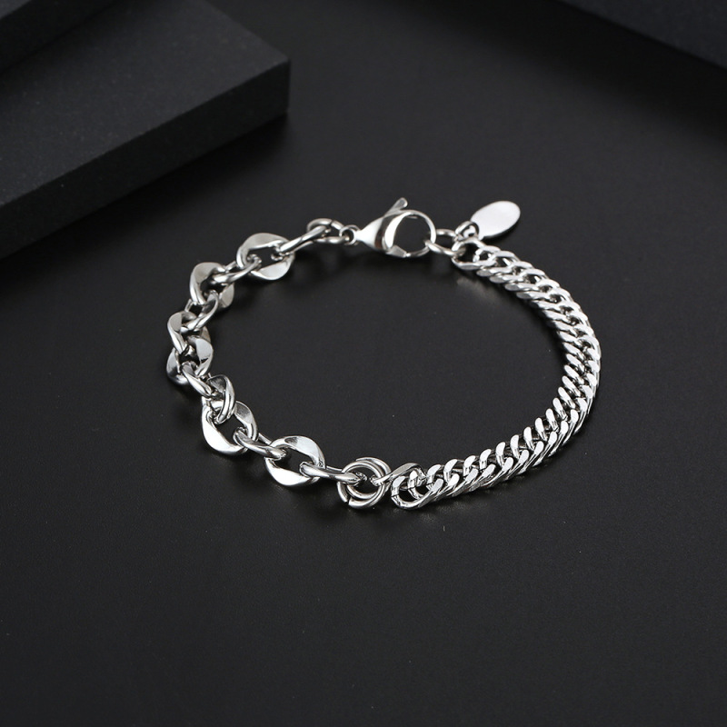 IMI Stitching Bracelet Titanium Steel Niche Design Bracelet Neutral Simple Men's and Women's Matching Couple Bracelet YL678