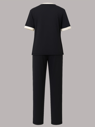 Damen Loungewear Set T-shirt Mit High-waist Hose Für Freizeit_voghion.com