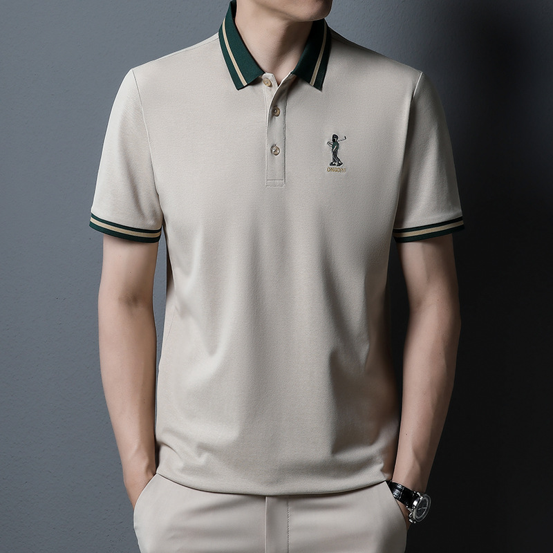 Explosions villain golf men's cotton polo summer short sleeve color live tremolo fast hand foreign trade special contribution