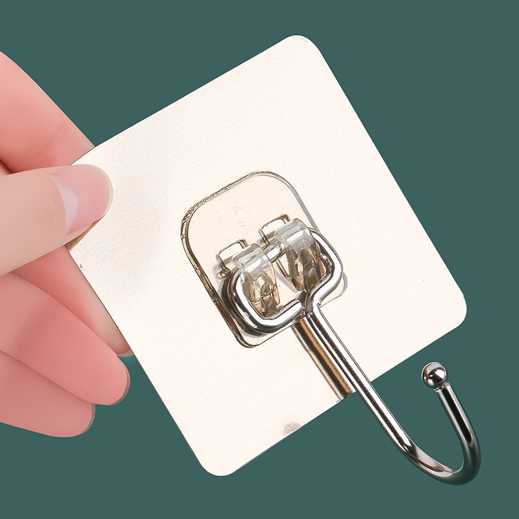 Large hook strong adhesive punch-free kitchen bathroom transparent sticky hook strong load-bearing seamless wall hanging sucker hook Large hook strong adhesive punch-free kitchen bathroom transparent sticky hook strong load-bearing seamless wall hanging sucker hook