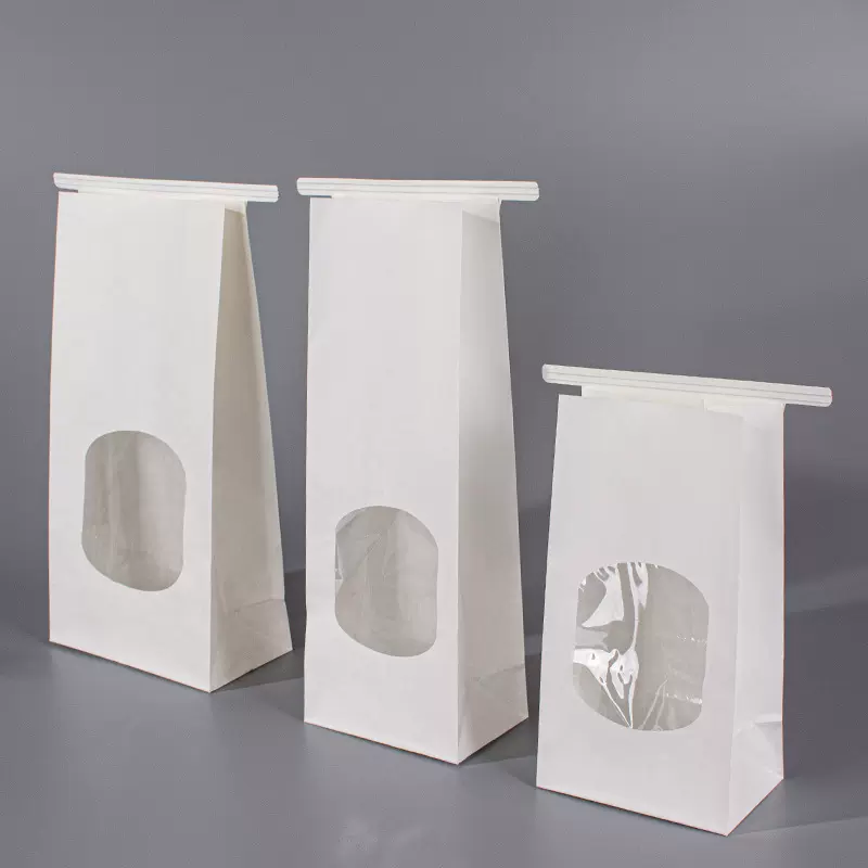 开窗牛皮纸袋铁线袋子零食烘焙食品密封袋封口吐司面包茶叶袋