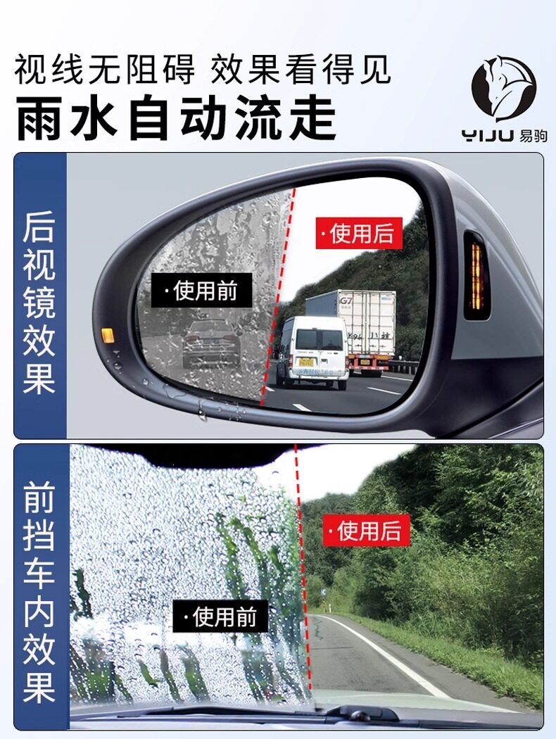 Suitable for rearview mirror rain protection, anti-rain agent, car glass anti-fog spray, waterproof car window water repellent for rainy days
